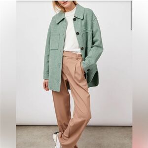 Rails Connie Wool Blend Shirt Jacket Shacket in Kelly Herringbone Size Large NWT